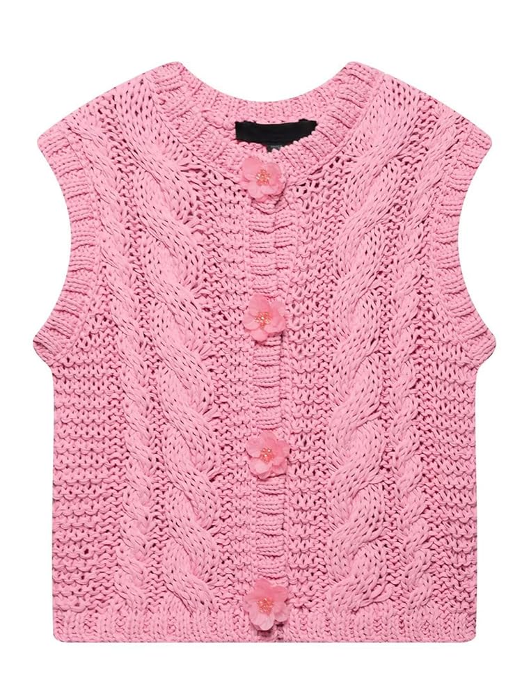 KEOMUD Women's Spring Fall Casual Knit Sleeveless Sweater
